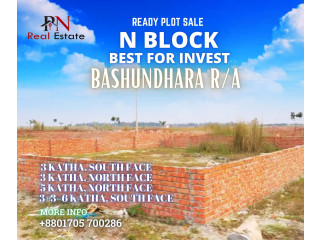 N Block, 5 Katha, South Face, Plot Sale, Bashundhara R/A