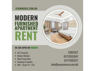 Modern Furnished 3-Bedroom Flat Rent in Bashundhara R/A