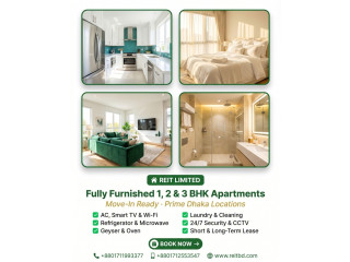 Fully Furnished 1/2/3/4 Bedroom Apts Rent in Bashundhara R/A